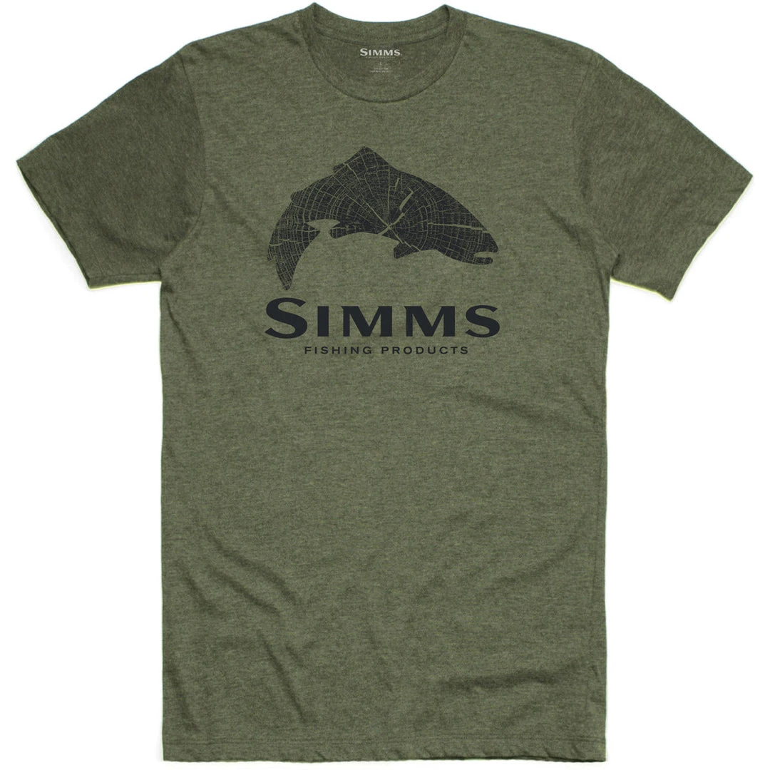 Simms Fishing Men's Wood Trout Fill T-Shirt 1 Simms Fishing Men's Wood Trout Fill T-Shirt