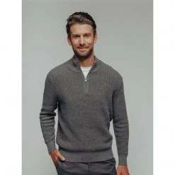 The Normal Brand Men's Waffle Knit Quarter Zip Pullover