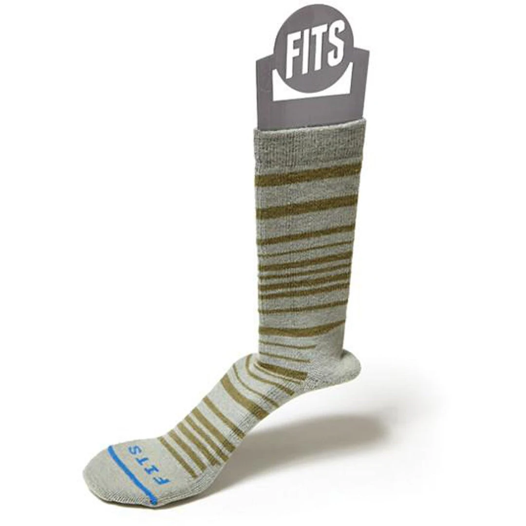 FITS Men Medium Hiker Striped Crew Socks 3 FITS Men Medium Hiker Striped Crew Socks