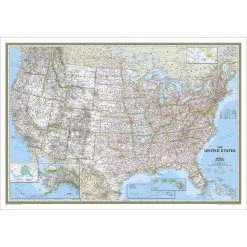 National Geographic Maps Wall Map: United States Classic, Tubed Camp & Hike