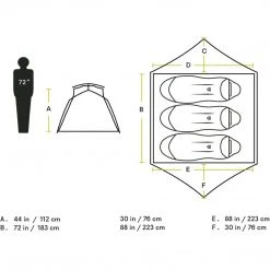NEMO Equipment Camp & Hike Aurora 3-Person Backpacking Tent & Footprint